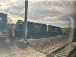 Two CSX Geeps wait to depart Readville